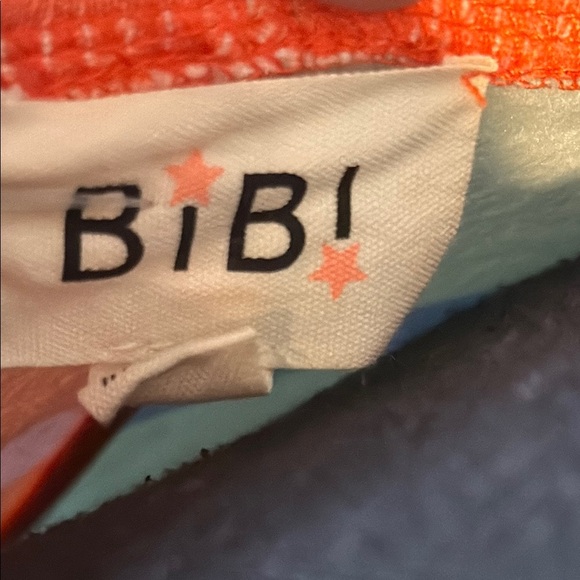 BiBi Women’s Medium Colorblock Crew Neck Sweatshirt - Orange and Mint - Picture 2 of 6